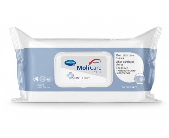 Влажные салфетки для ухода за кожей MoliCare Skin, 50 листов.