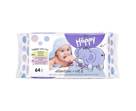 Салфетки Детские влажные "bella baby Happy " с витамином Е и аллантоином (64шт/уп)